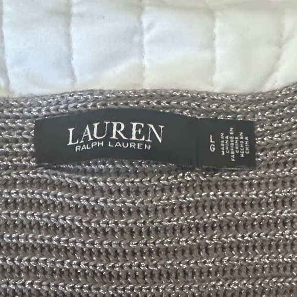 Ralph Lauren Silver V-Neck Sweater - Picture 2 of 3